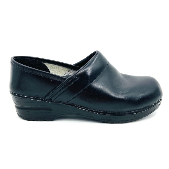 DANSKO Black Professional Clog Leather Upper Slip On Shoes Size 37 - Picture 1 of 8